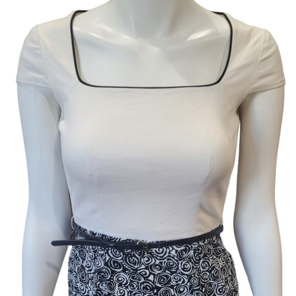 Alex Marie Belted Square Neck Dress 2P Career Minimalist Geometric Office Siren - Picture 4 of 10